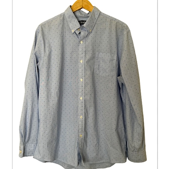 Chaps Other - Chaps | Men’s Light Blue Polka Dot Stretch Easy-Care Long Sleeve Button-Down